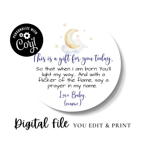 Baby Shower Candle Tag Etsy