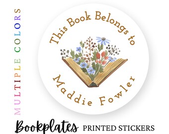 Floral Book Bookplate, Teacher Book Labels, Teacher Book Stickers, This Book Belongs to Sticker, Stickers for Book, Personalized Teacher