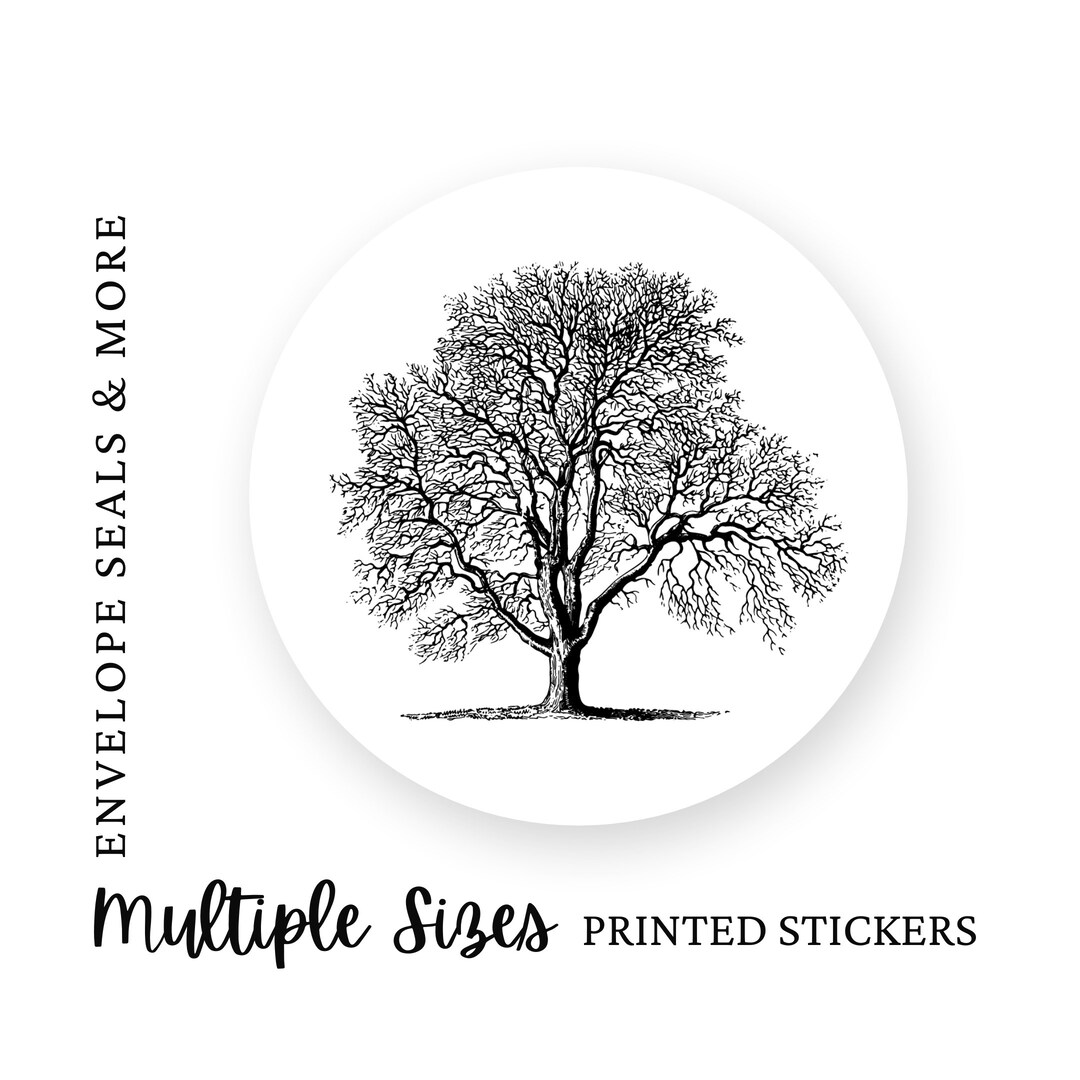 C6 Vintage Tree Envelope Seal Stickers Black White Tree Etsy
