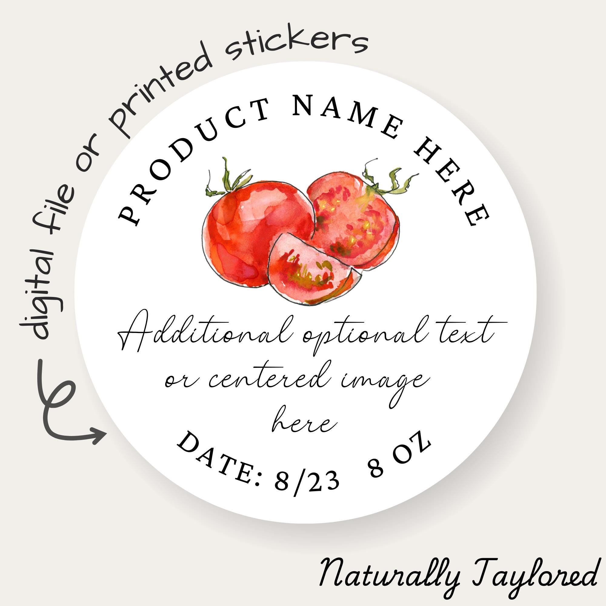 Tomato Sauce Canning labels, Mason Jar Canning Labels, Tomato Sause Lid Labels, Homemade Tomato Sauce label, Digital File, Printed Stickers