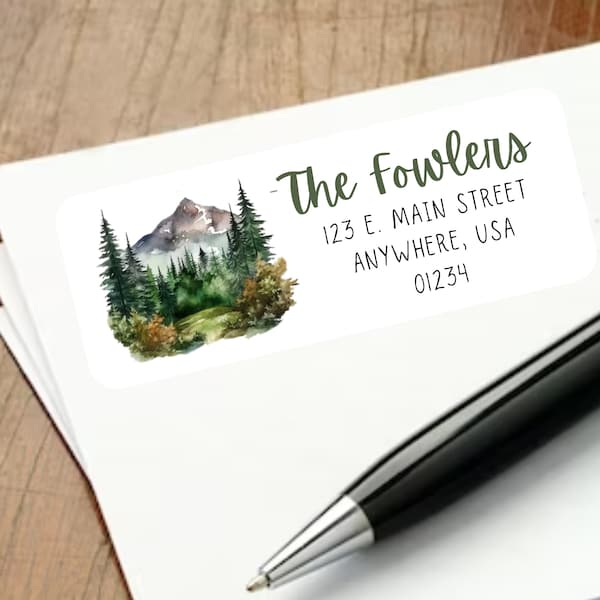 Mountain Address Labels, The Great Outdoors Return Address Labels, Forest mailing Labels, Forest Mountain Address Label, Outdoors Stickers
