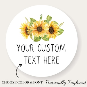 Sunflower Baby Shower Favor Stickers, Sunflower Bridal Shower Labels for Favors, Sunflower Stickers for Favors, Sunflower Shower Decor