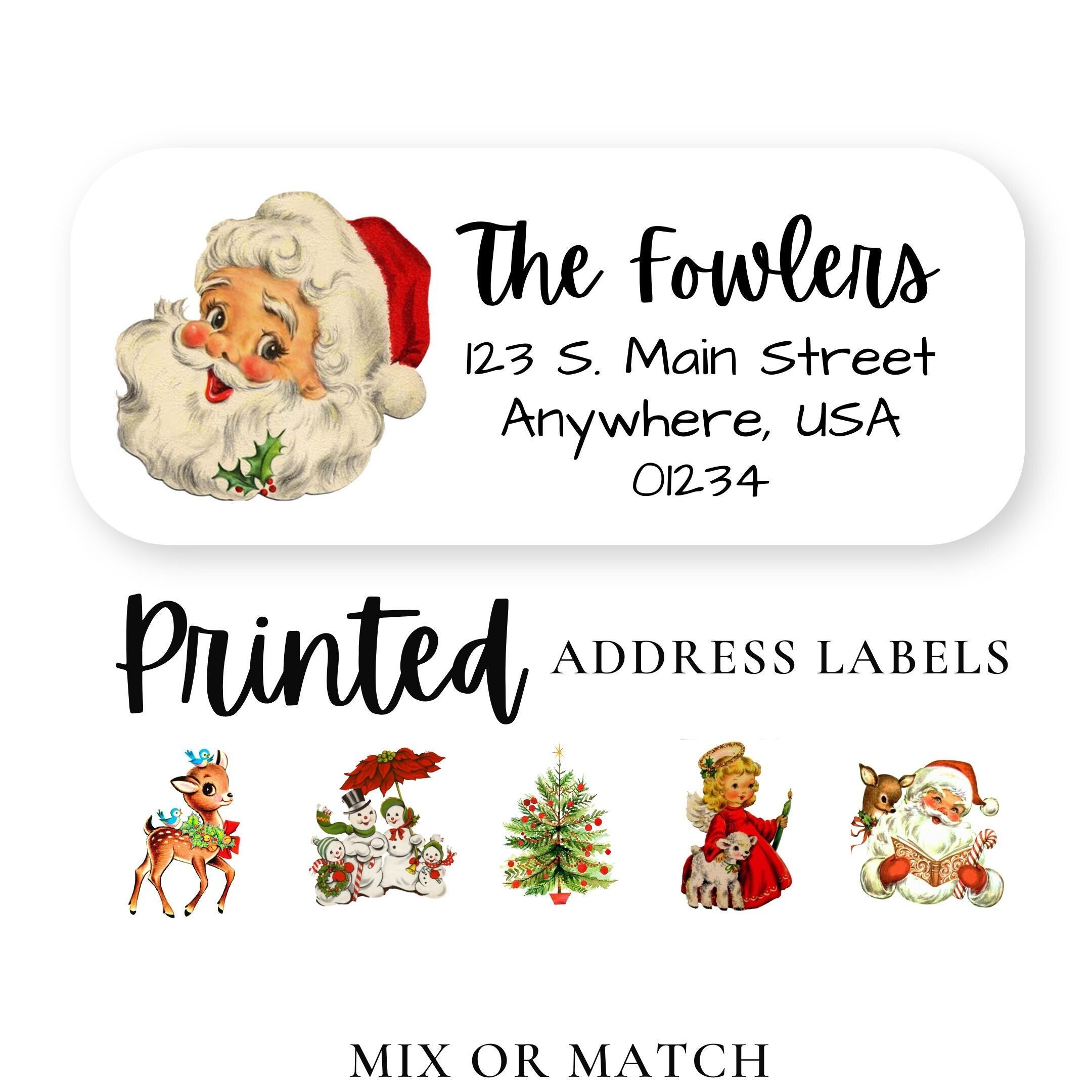 30 Vintage Christmas Address Labels Christmas Return Address - Etsy 30 Vintage Christmas Address Labels Christmas Return Address - Etsy