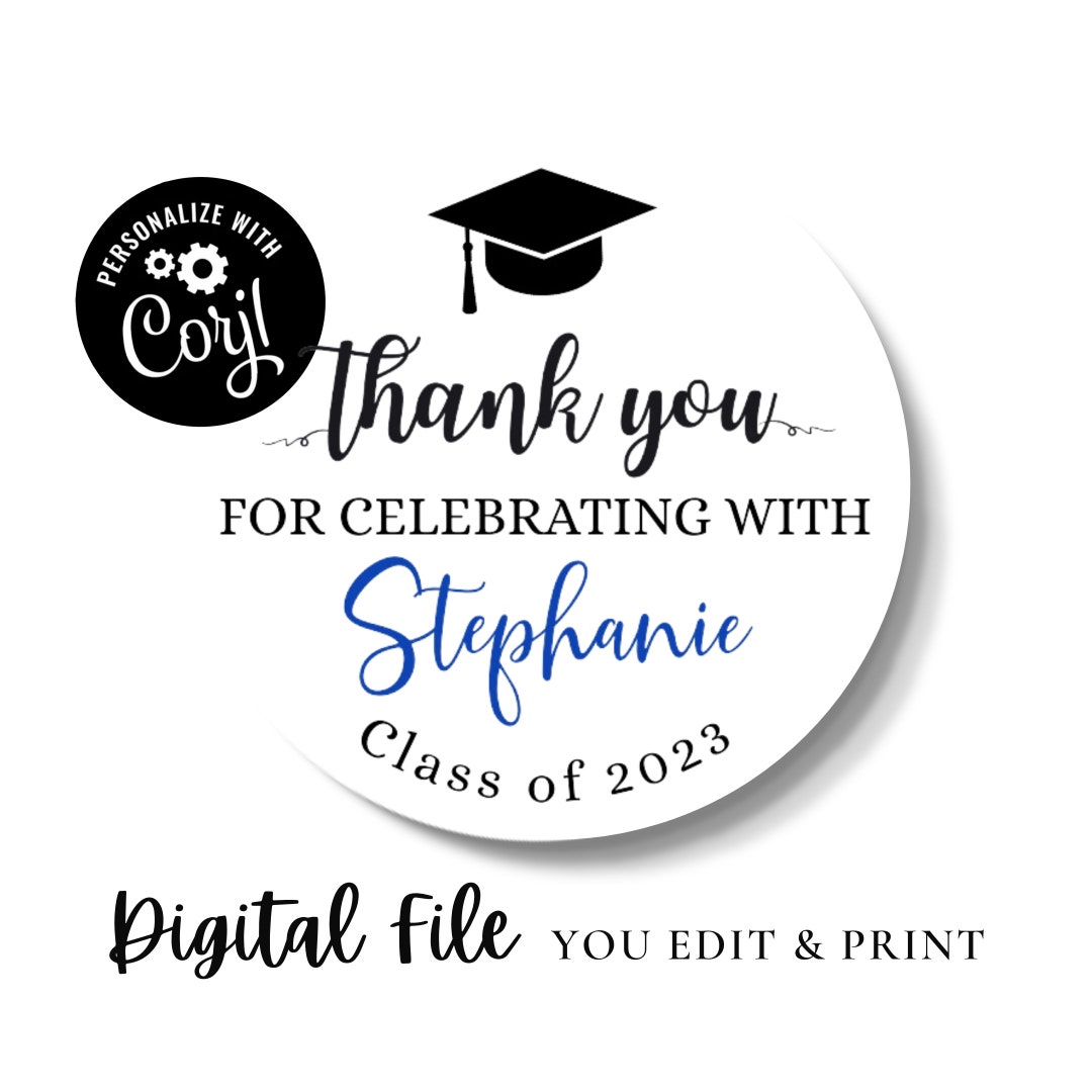 C26 Instant Editable, Graduation Stickers, Graduation Favor Stickers