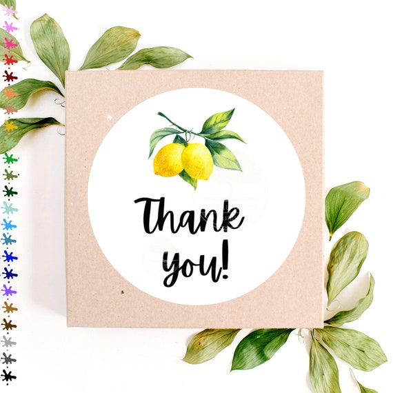 T1 Thank You Lemon Stickers Lemon Greenery Baby Shower | Etsy
