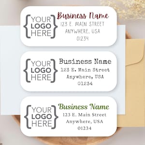 60 Logo Address Labels, Custom LOGO Address Stickers, Custom Business Mailing Label, Custom Business Address Label, Your logo labels