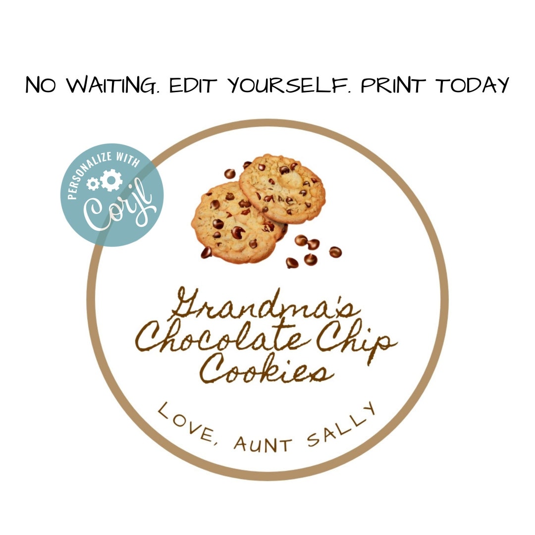 B04 Instant Editable PDF Cookie Tin Labels Cookie Tin Etsy