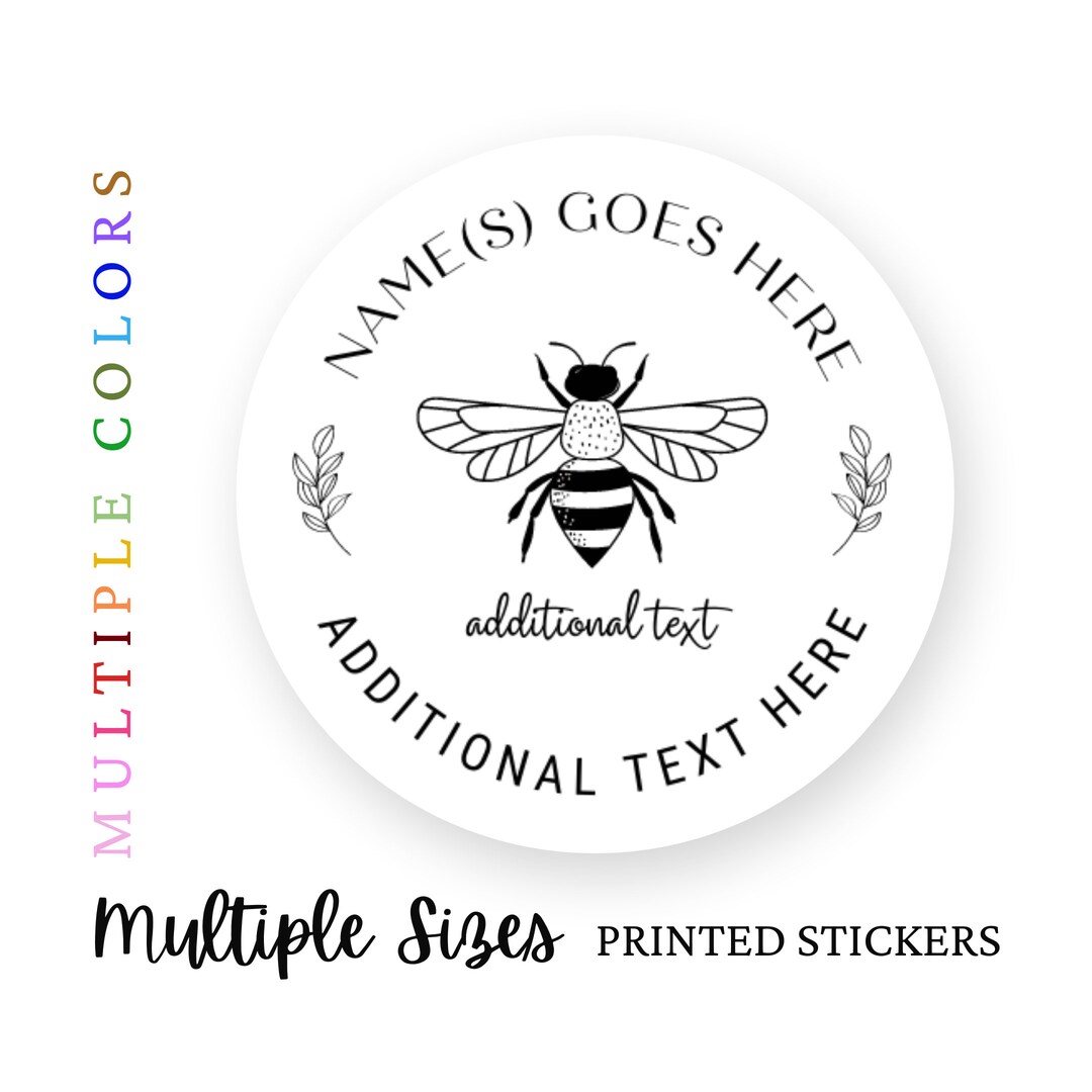 Honey Labels, Custom Honey Favor Stickers, Honeybee Labels for Mason