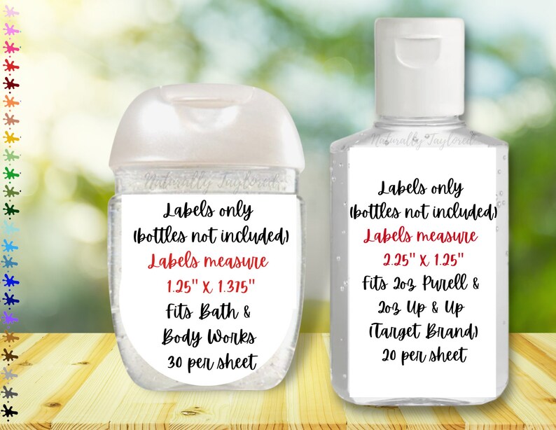 Pink Elephant Hand Sanitizer Labels Pink Elephant Baby Shower Etsy