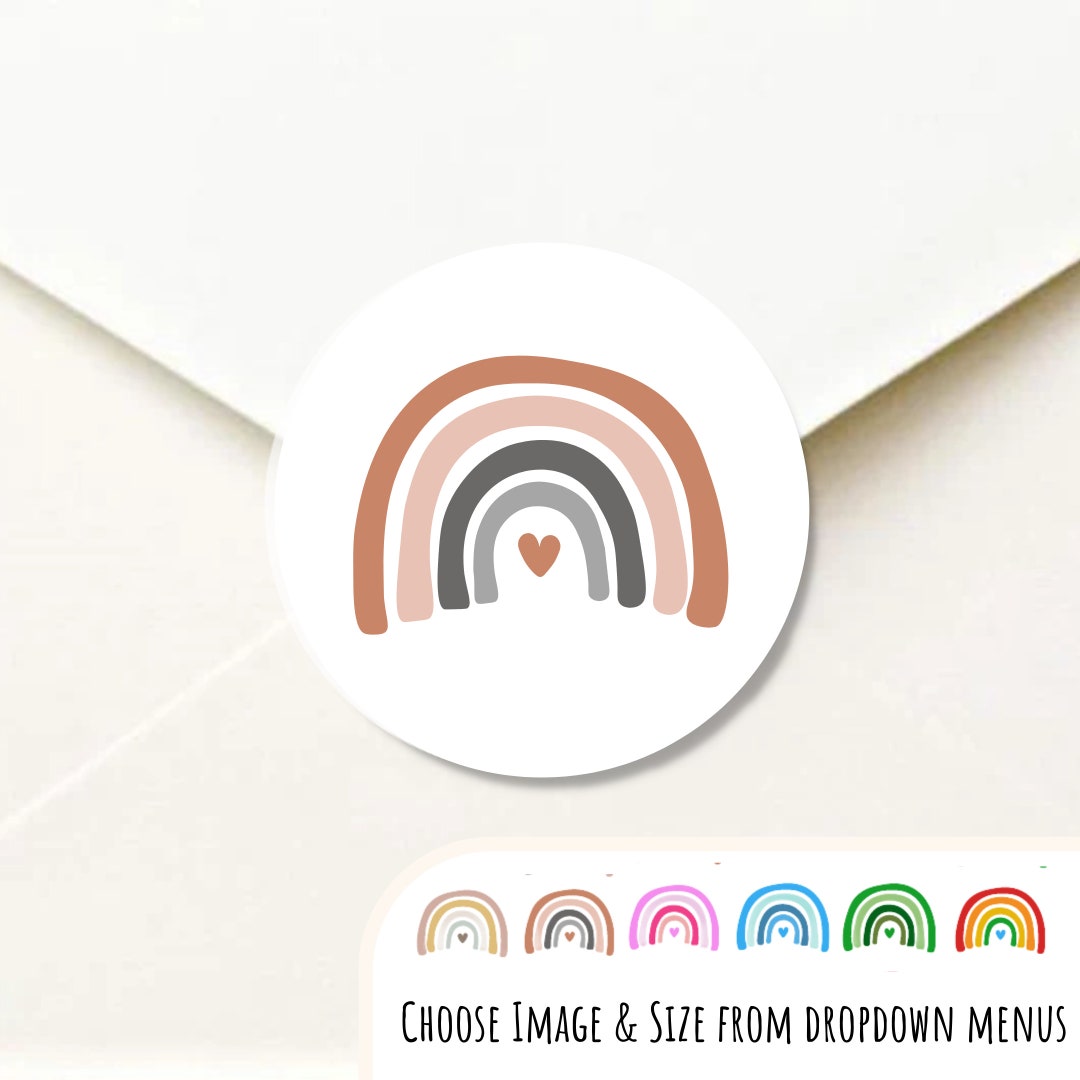 C38 Boho Rainbow Envelope Seal Baby Shower Rainbow Envelope Etsy