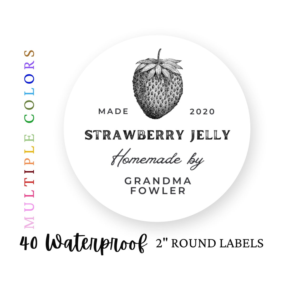 Homemade Strawberry Jelly Labels Waterproof Canning Jar Etsy