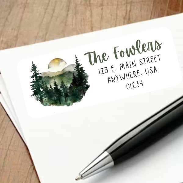The Great Outdoors Address Labels, Mountain Return Address Labels, Forest mailing Labels, Forest Mountain Address Label, Outdoors Stickers