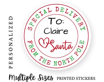 40 Personalized Labels from Santa, Santa Gift Labels, From Santa Stickers, Christmas Labels, Santa Gifts, North Pole Mail, Special Delivery