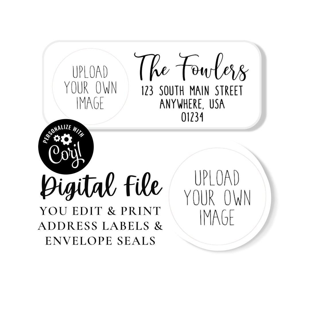 C24 Instant Editable PDF Custom Address Labels Custom Etsy