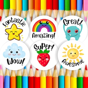 T01, 60 Teacher Stickers, Student Reward Stickers, Good Job Sticker, Stickers for Student, Teacher Reward Sticker