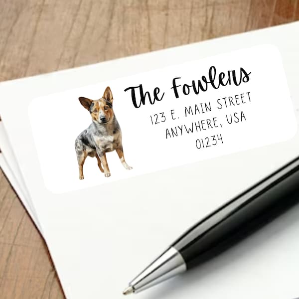 Australian Cattle Dog Adreslabels, Cattle Dog Return Mail Labels, Cattle Dog Mailing Label, Cattle Dog Eigenaar Geschenken, Hondenlabels