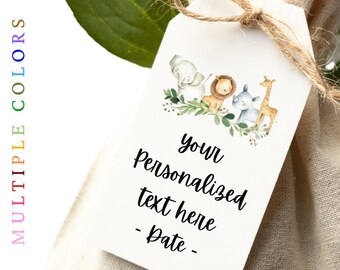 24 Jungle Safari Baby Shower Favor Tags, Tags for Favors, Tags for Gifts, Baby Shower Thank you Tags, Tags for Baby Shower Favors