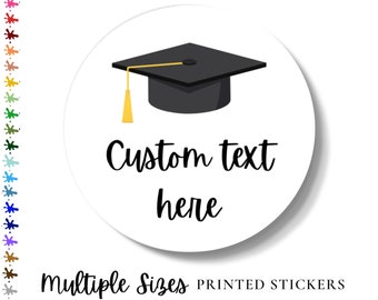 Simple Graduation Stickers, 2023 Graduation Favor Stickers, Personalized Custom Graduation Colors, seals for envelopes