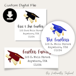 Graduation Address Labels, Digital Download Graduation Address, Graduation Return Address Sticker, Graduation mailing Label
