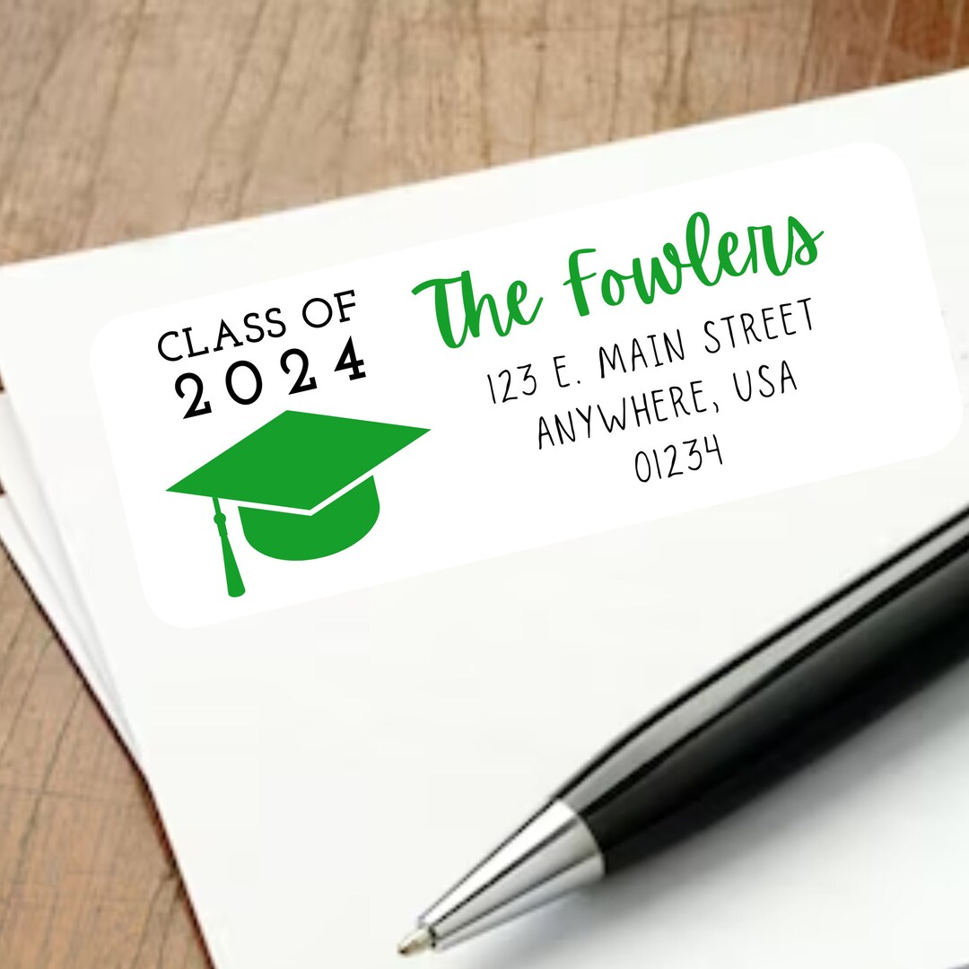 Class of 2024 Graduation Address Labels, Graduation Address Stickers, Graduation Mailing Labels