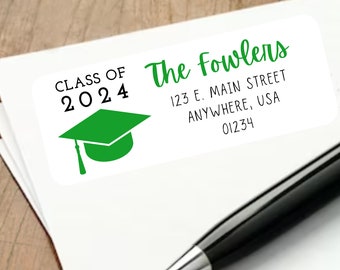 Class of 2024 Graduation Address Labels, Graduation Address Stickers, Graduation Mailing Labels, Graduation Return Address Labels
