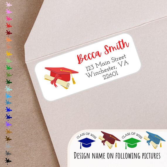 30 Graduation Address Labels Graduation Return Address Etsy