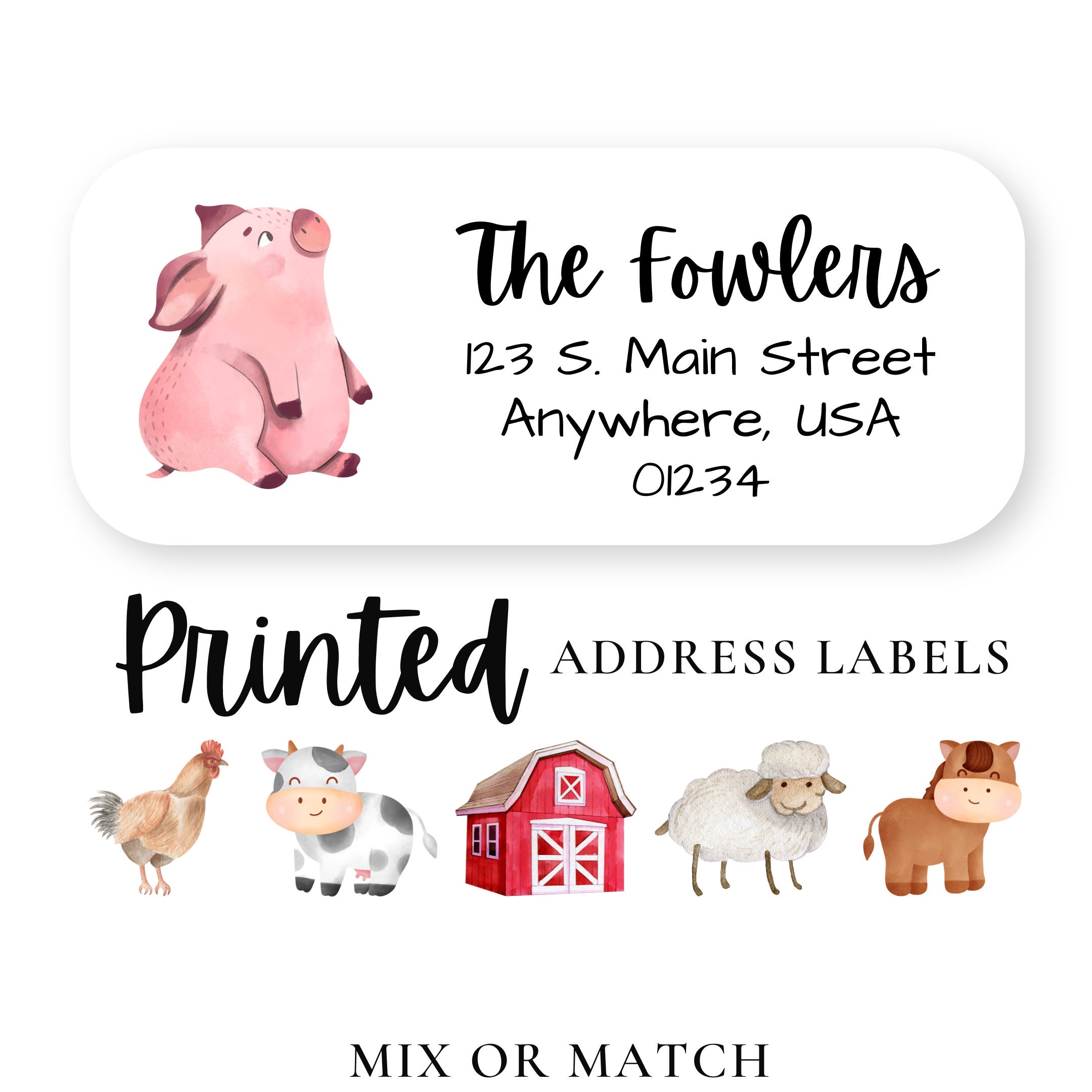 60 Farm Address Labels Farm Animals Return Address Stickers - Etsy Ireland 60 Farm Address Labels Farm Animals Return Address Stickers - Etsy Ireland