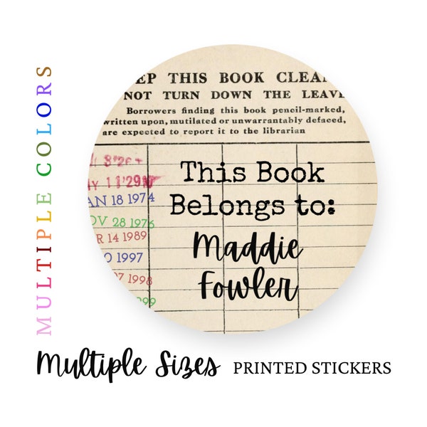 Vintage Library Card Bookplate Labels, Teacher Book Labels, Teacher Book Stickers, This Book Belongs to Sticker, Personalized Book Labels