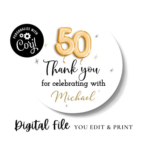 50th Birthday Labels - Etsy