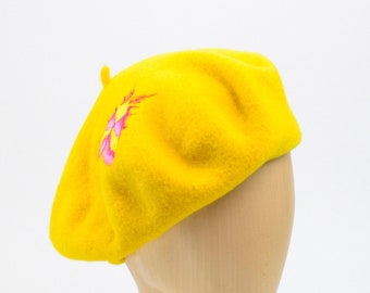 embroidered beret "Rosy"