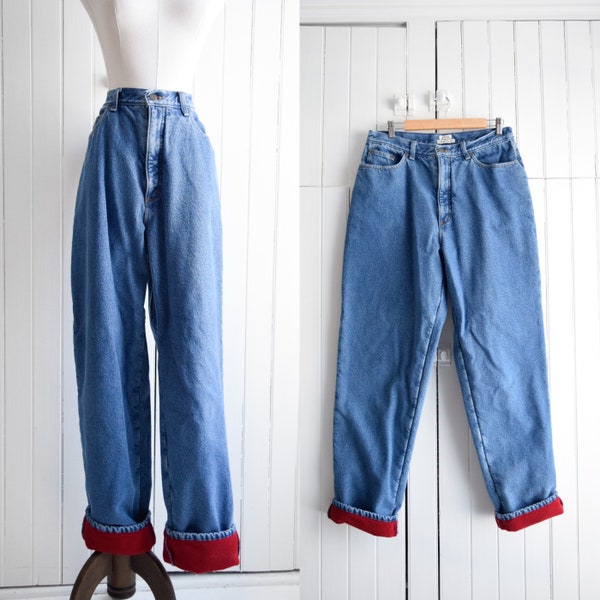 ll bean fleece lined jeans | 32w