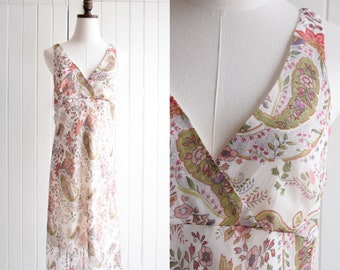 y2k v-neck floral dress | m