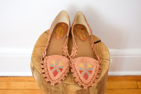 embroidered leather huaraches | 9
