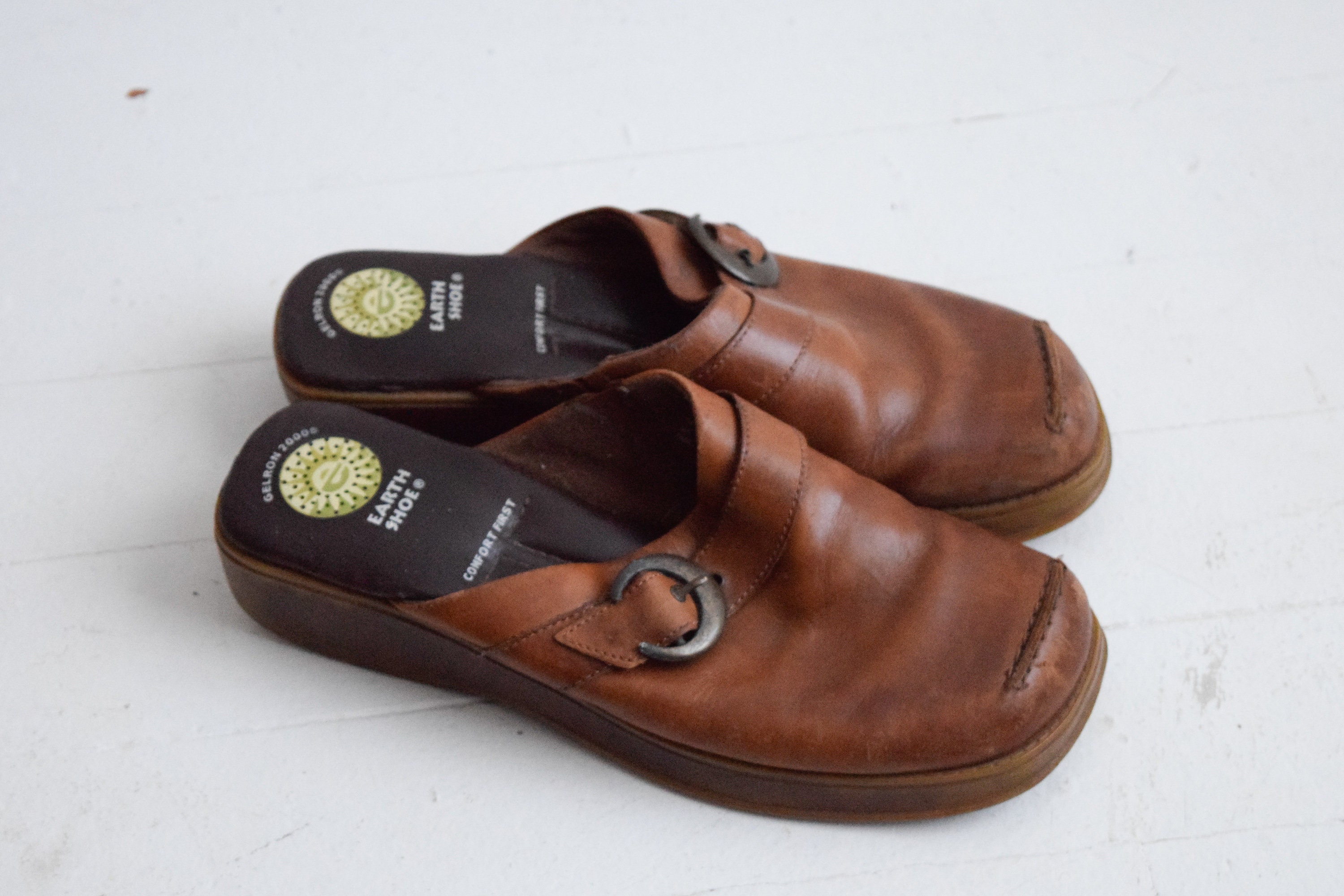 Earth Shoes Leather Mules 9 Etsy