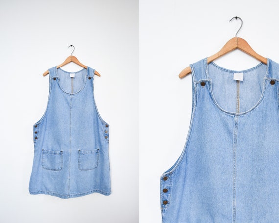 denim jumper dress | xl