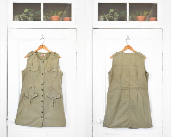 green utility dress