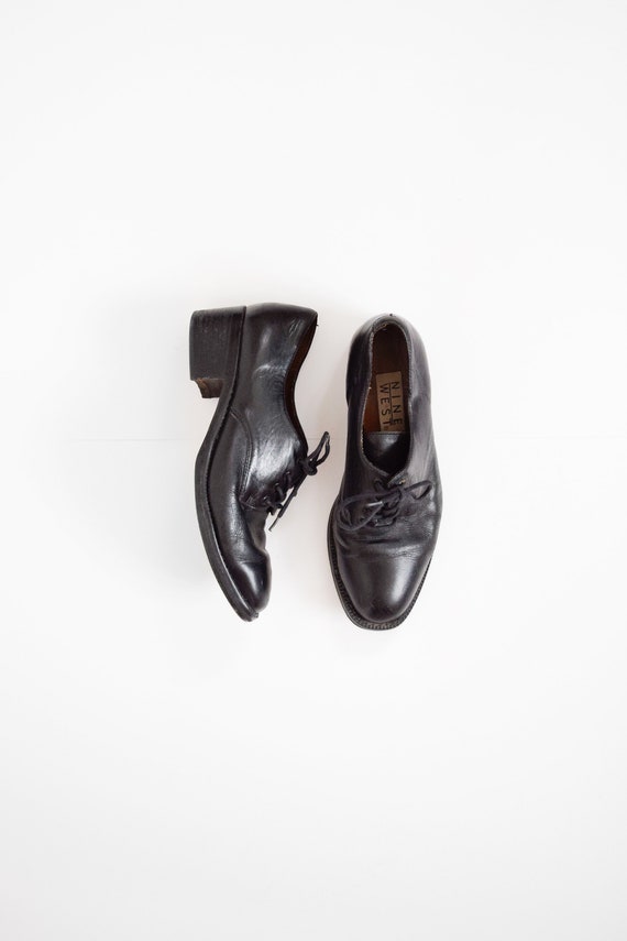 leather oxford heels | 6