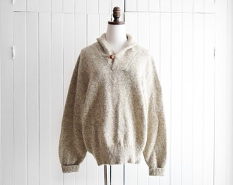 oatmeal wool pullover | l/xl