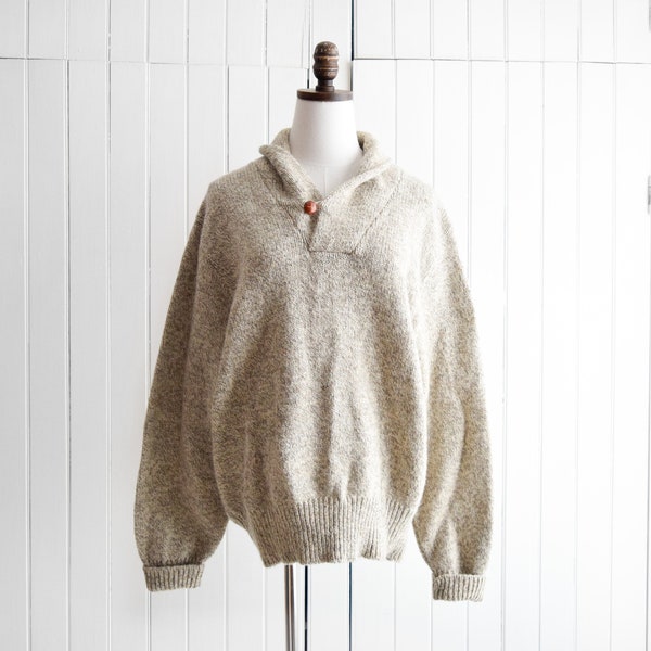 oatmeal wool pullover | l/xl