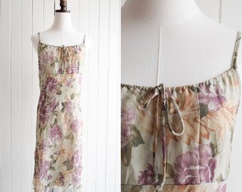 y2k milkmaid floral dress | s