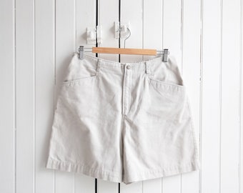 ecru cotton high rise shorts | 31w