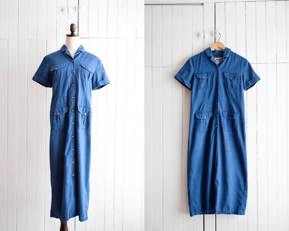 Denim utility clearance dress