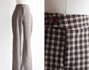 90s flare plaid trousers | 26w