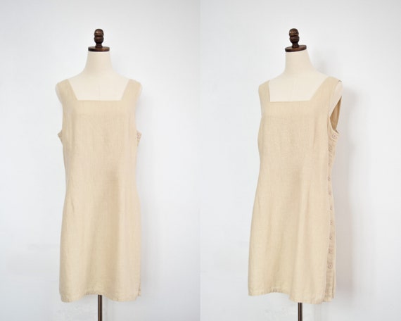 vintage natural linen minidress | L