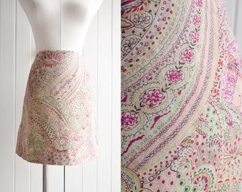 y2k paisley print mini skirt | 28w