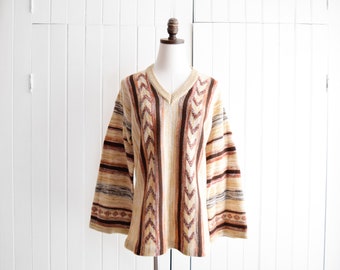 70s earth tone chevron knit | m