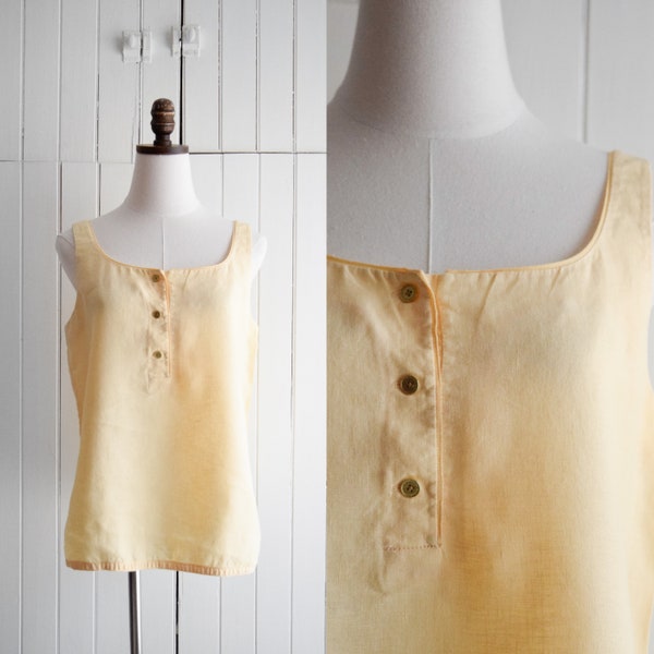 soft yellow linen tank top | s/m