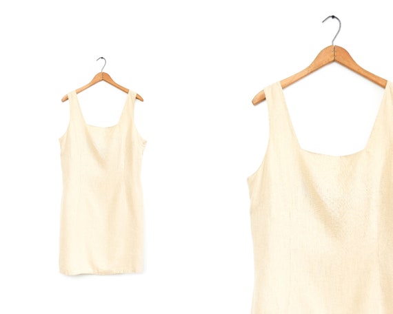 vintage natural linen minidress | L