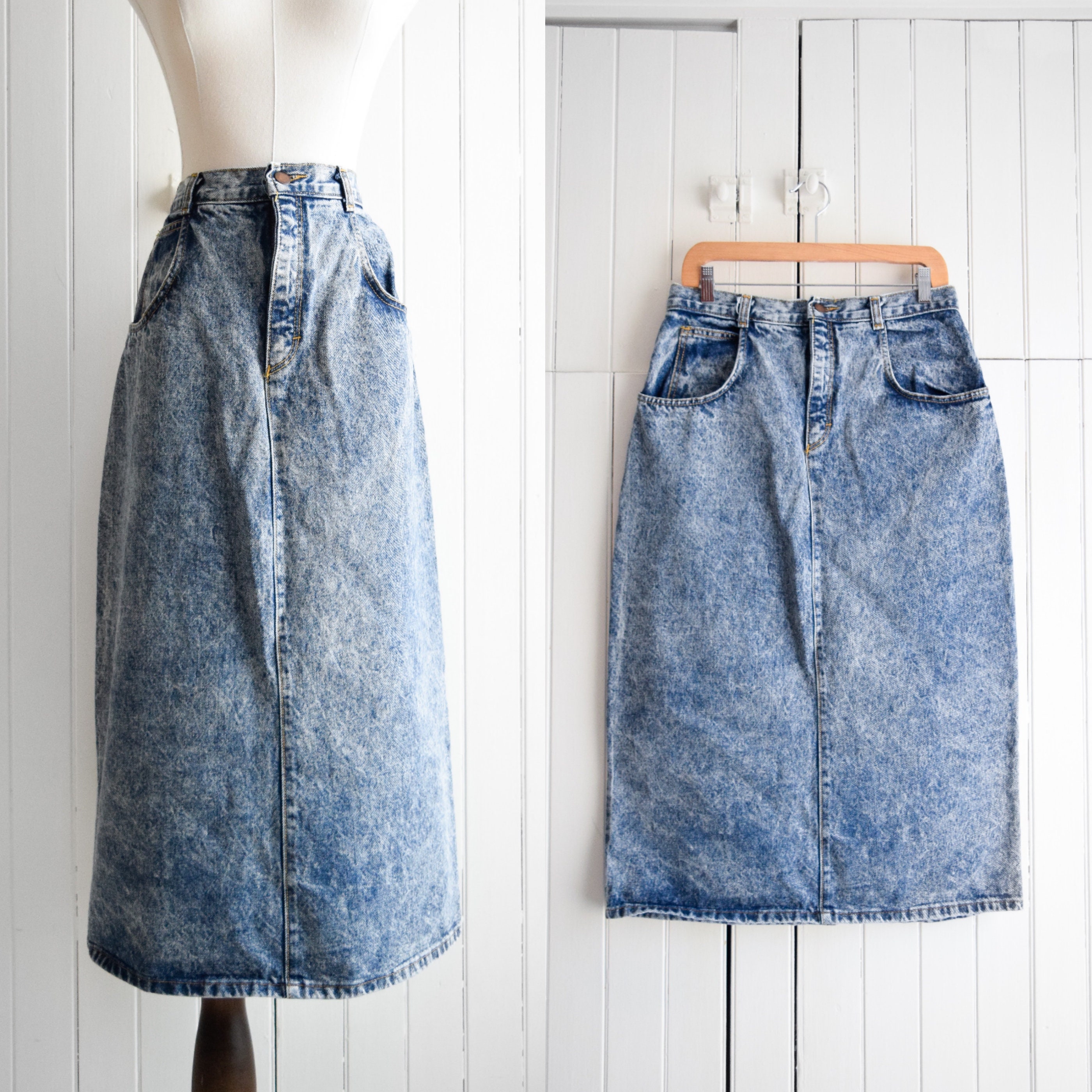 80s Acid Wash Skirt 