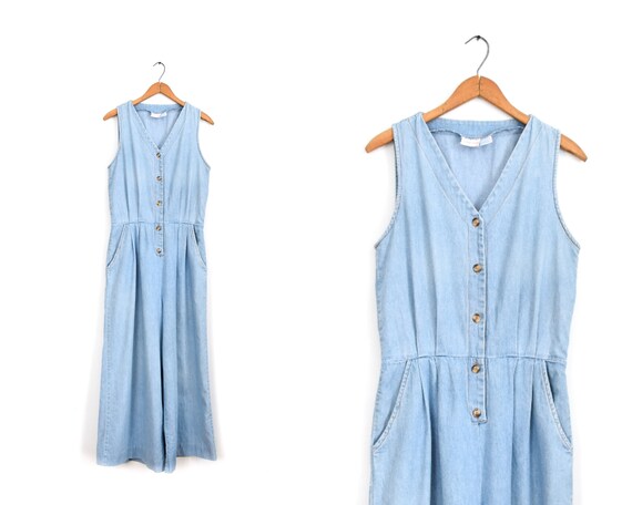 Vintage wide leg denim jumpsuit | M/L